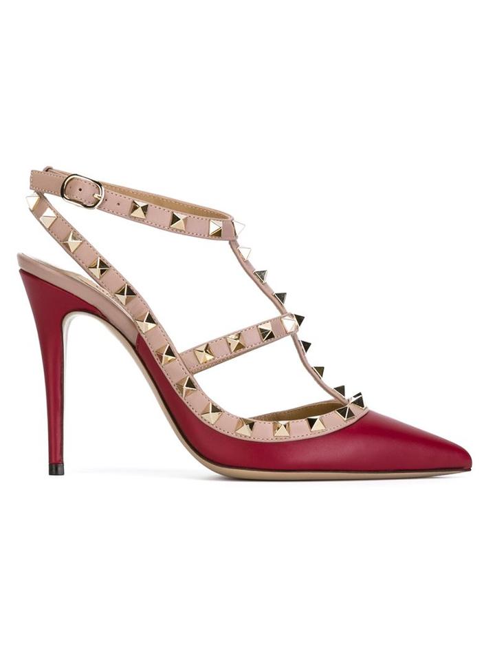 Valentino Garavani Rockstud Pumps, Women's, Size: 40, Pink/purple, Calf Leather/leather/metal Other