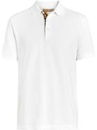 Burberry Check Trim Polo Shirt - White