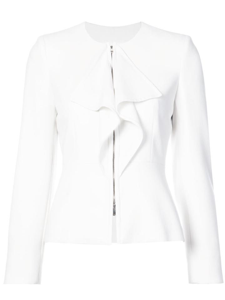 Max Mara Flounced Motif Jacket - White