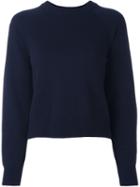 T By Alexander Wang Cropped Jumper, Women's, Size: Medium, Blue, Cashmere/wool