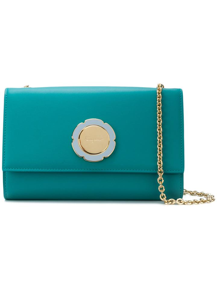 Salvatore Ferragamo Flower Plaque Crossbody Bag - Green