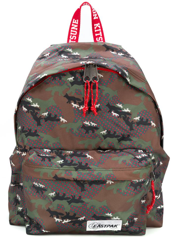 Maison Kitsuné Camouflage Print Backpack - Green