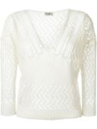 Saint Laurent Cropped Crochet Top, Women's, Size: Small, White, Cotton