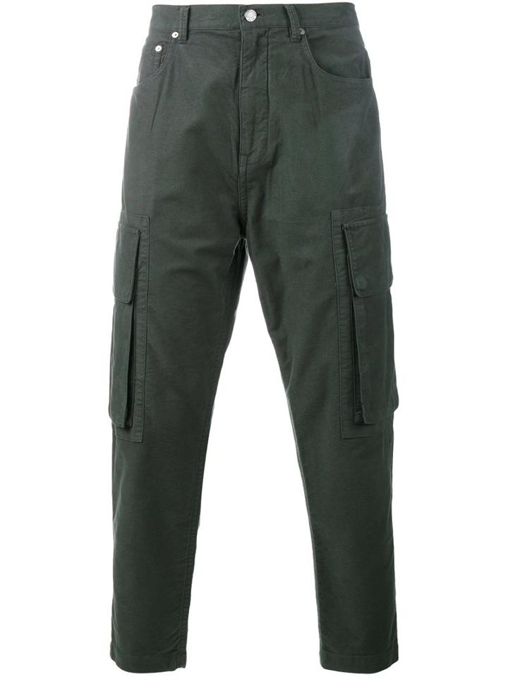 Helmut Lang Cargo Trousers, Men's, Size: 28, Green, Cotton