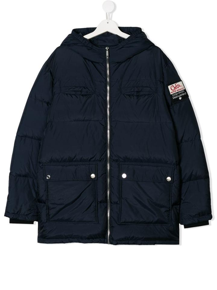 Dsquared2 Kids Teen Padded Pocket Coat - Blue