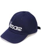 Versace Embroidered Logo Cap - Blue