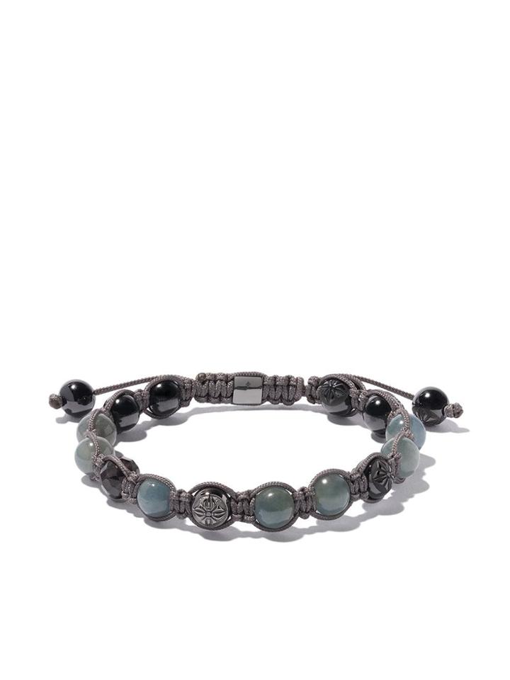 Shamballa Jewels 18kt White Gold, Green Sapphires & Black Diamonds