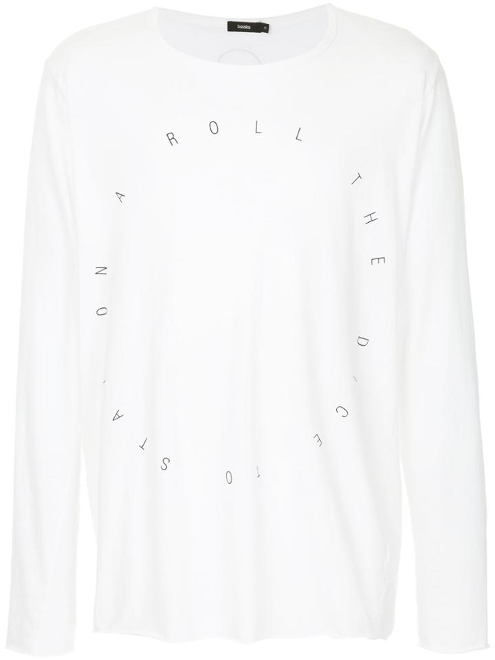 Bassike Slogan Long-sleeve Sweatshirt - White
