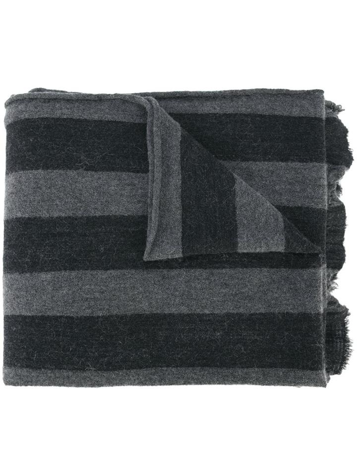 Faliero Sarti Striped Scarf, Adult Unisex, Grey, Silk/nylon/cashmere/virgin Wool