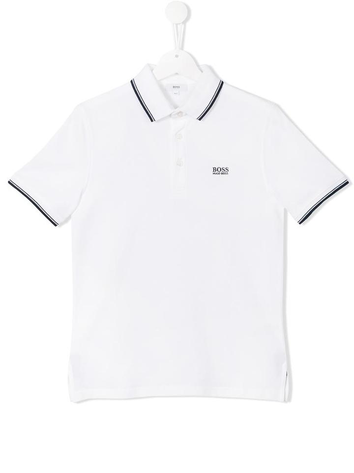 Boss Kids Embroidered Logo Polo Shirt, Boy's, Size: 16 Yrs, White