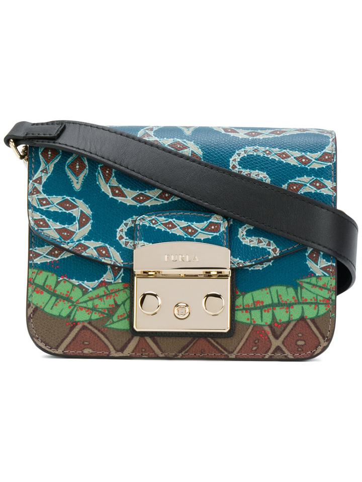 Furla - Printed Snake Metropolis Crossbody - Women - Leather - One Size, Blue, Leather