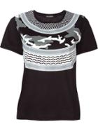 Neil Barrett Patterned Camouflage T-shirt, Women's, Size: S, Black, Cotton