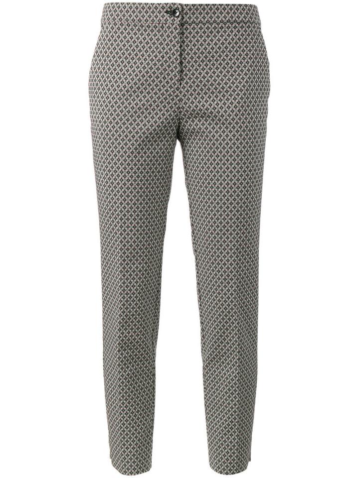 Etro - Micro Jacquard Capri Cropped Trousers - Women - Cotton/polyamide/polyester/spandex/elastane - 46, Cotton/polyamide/polyester/spandex/elastane