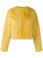 Liska Cropped Jacket, Women's, Size: M, Yellow/orange, Mink Fur