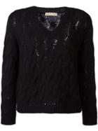Cruciani Cable Knit Jumper, Women's, Size: 40, Black, Cashmere