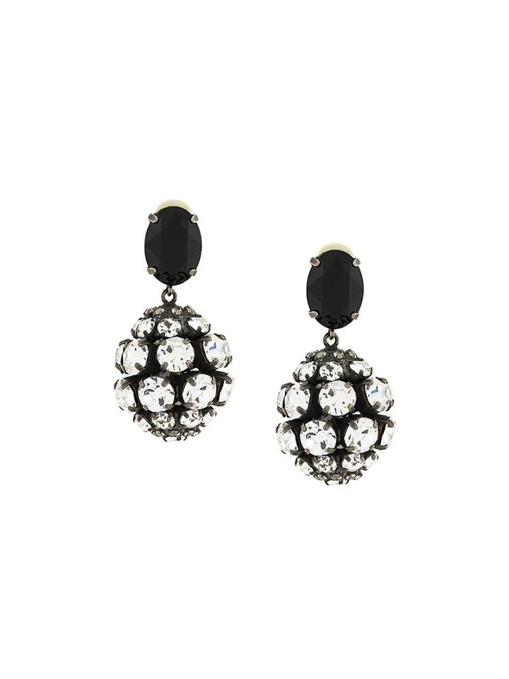 Marni Crystal Embellished Clip On Earrings, Women's, Metallic