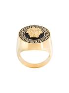 Versace 'greca Medusa' Ring, Men's, Size: Medium, Metallic