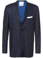 Kiton Plaid Print Suit Jacket - Blue