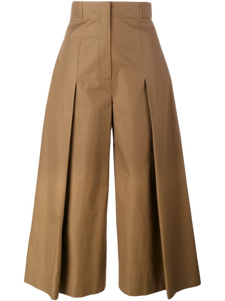 Fendi Pleated Wide-leg Trousers - Green