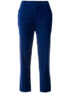 Pinko Velvet Cropped Trousers - Blue