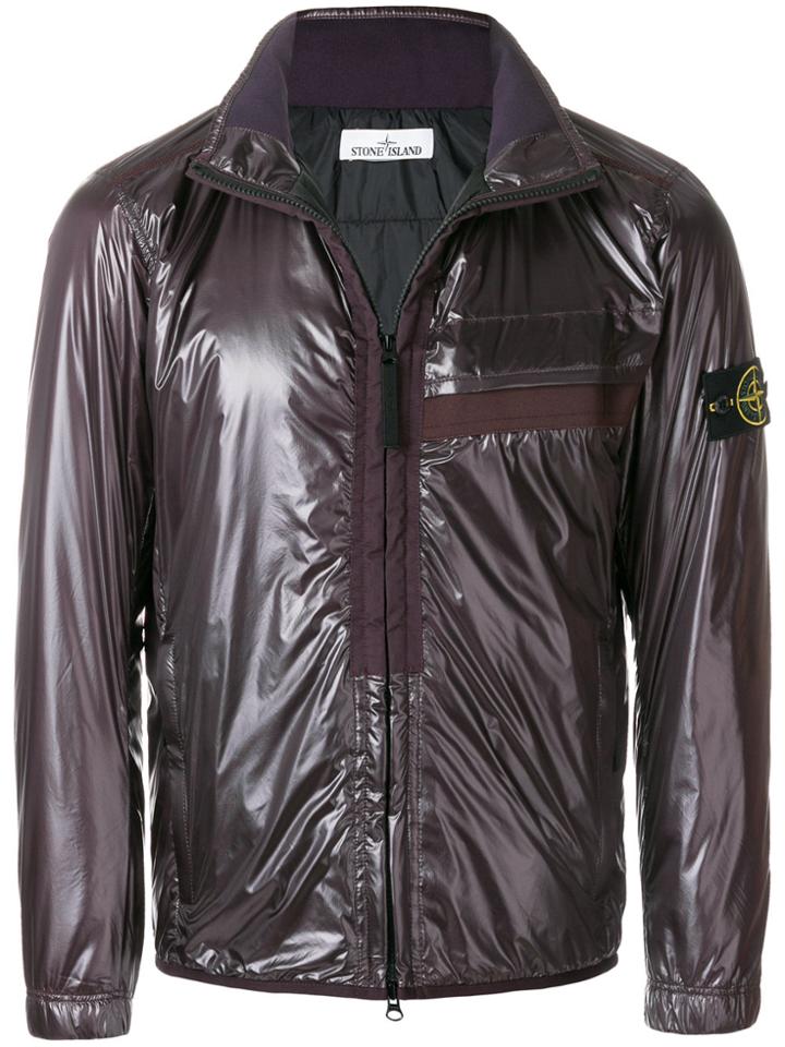 Stone Island Zipped Fitted Jacket - Brown
