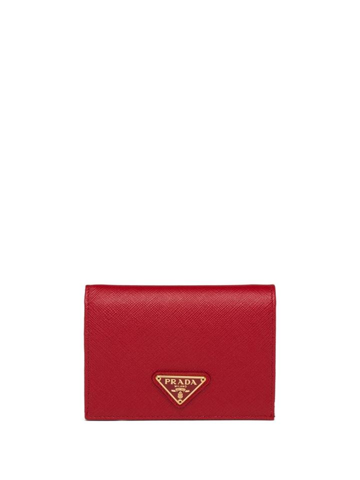 Prada Logo-plaque Wallet - Red