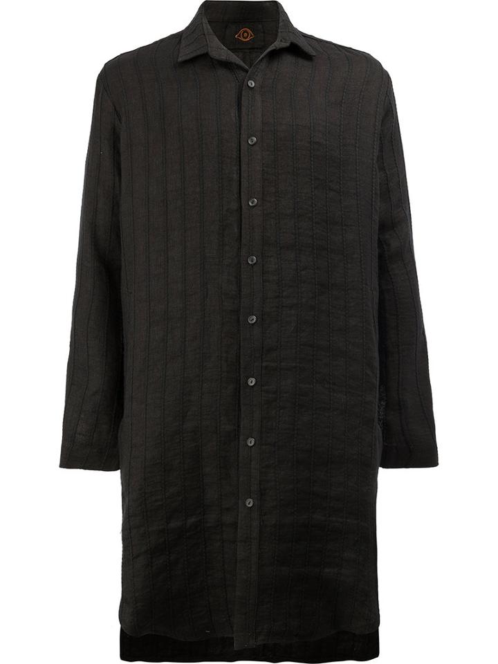L'eclaireur Boston Long Length Shirt, Men's, Size: Small, Black, Linen/flax
