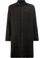 L'eclaireur Boston Long Length Shirt, Men's, Size: Small, Black, Linen/flax