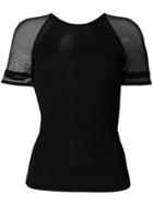 Versace Mesh Sleeve T-shirt - Black