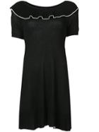 Boutique Moschino Frill Neck Dress, Women's, Size: 38, Black, Cotton