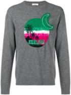 Valentino Palm Long-sleeve Sweater - Grey