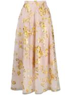 Delpozo Embroidered Full Skirt - Pink