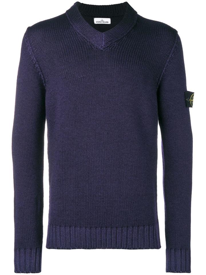 Stone Island Fitted Jumper - Blue