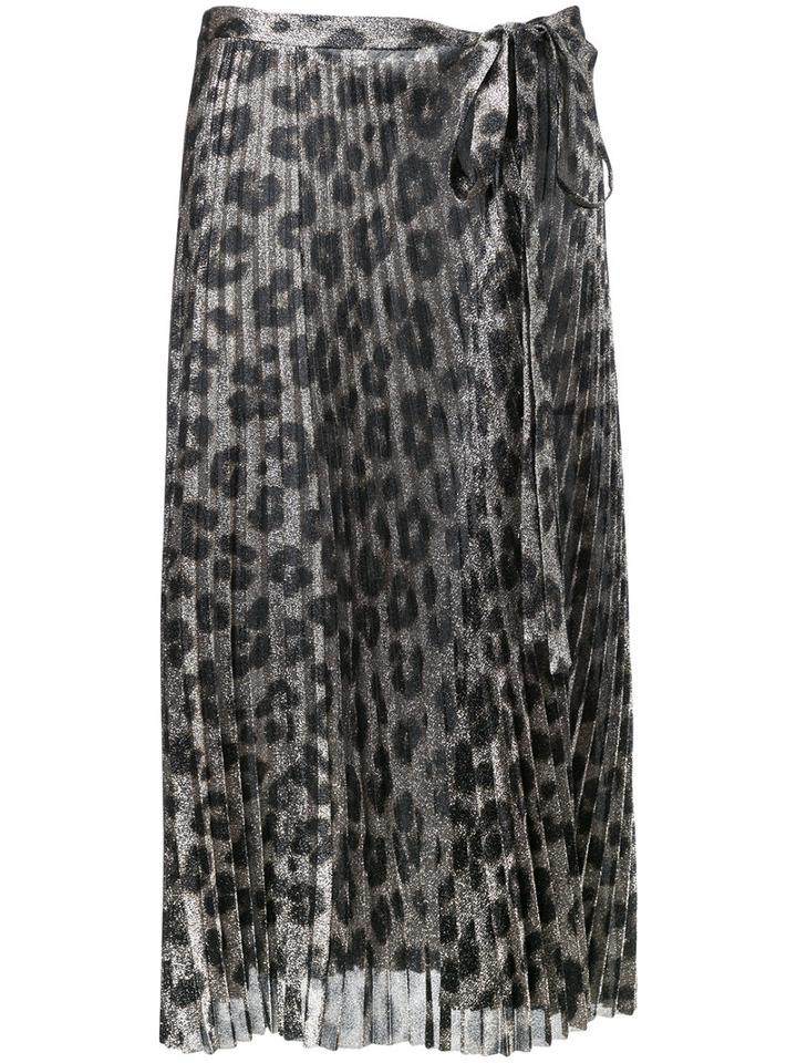 Haider Ackermann - Leopard Print Pleated Skirt - Women - Silk/polyester/spandex/elastane - 36, Grey, Silk/polyester/spandex/elastane