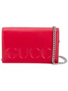 Gucci Leather Logo Cross Body Bag, Women's, Red, Leather/metal