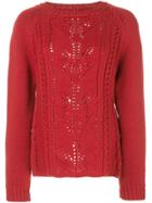 Brock Collection Omeopata Cable Knit Sweater - Red