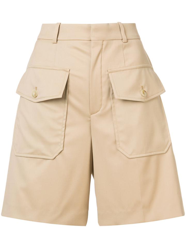 Chloé Flared Cargo Shorts - Nude & Neutrals