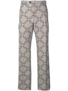 Valentino Checked Logo Tailored Trousers - Neutrals