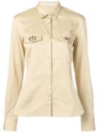 Ermanno Scervino Brooch Embellished Shirt - Yellow