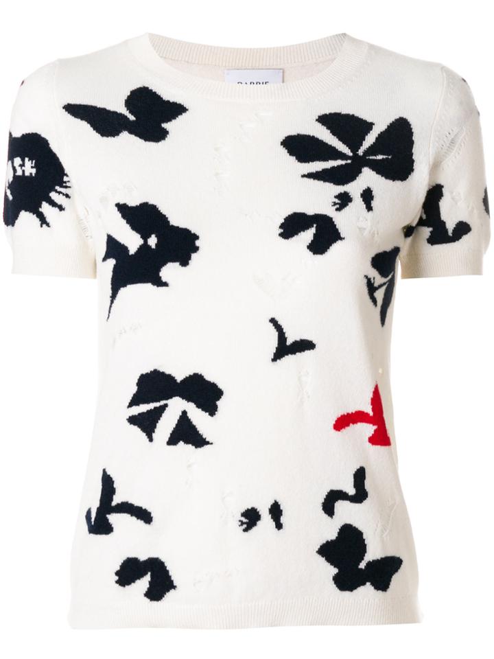 Barrie Shortsleeved Printed Sweater - White