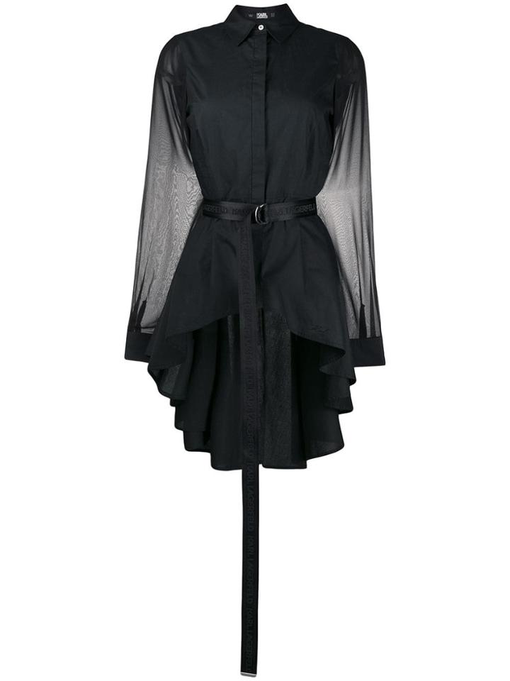 Karl Lagerfeld Poplin Peplum Shirt - Black