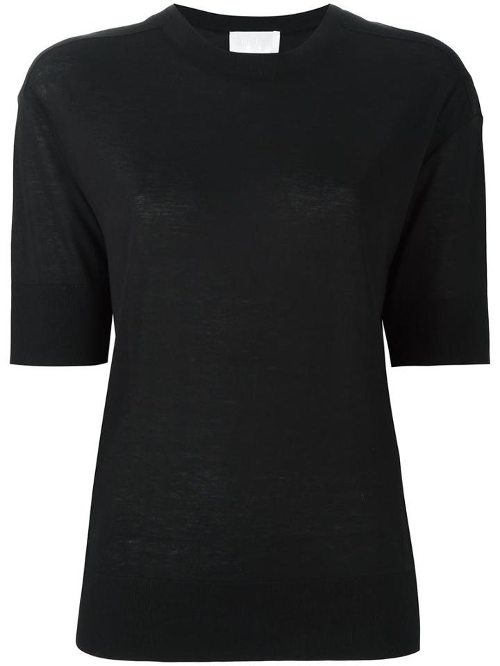 Dkny Fine Knit T-shirt, Women's, Size: Medium, Black, Lyocell/cotton