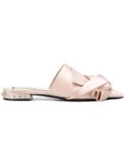 No21 Twisted Bow Design Slippers - Nude & Neutrals