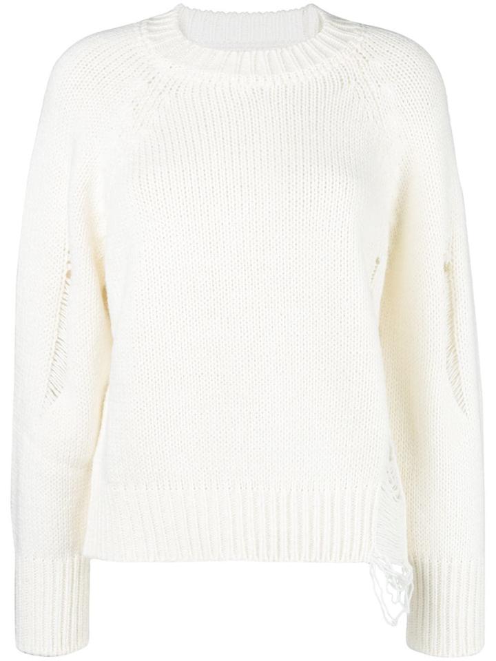 Federica Tosi Distressed Oversized Sweater - White