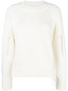 Federica Tosi Distressed Oversized Sweater - White