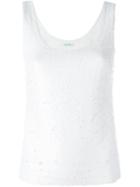 P.a.r.o.s.h. All-over Sequined Tank Top, Women's, Size: Small, White, Polyamide/spandex/elastane/pvc