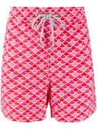 Love Brand Fish Scale Print Swim Shorts - Red