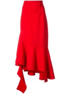 Monse Asymmetric Midi Skirt - Red