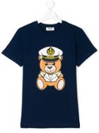 Moschino Kids Teen Captain Teddy T-shirt - Blue