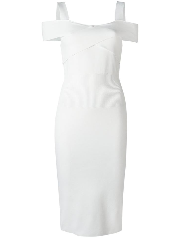 Tom Ford Wrap Detail Midi Dress, Size: Medium, White, Polyester/viscose